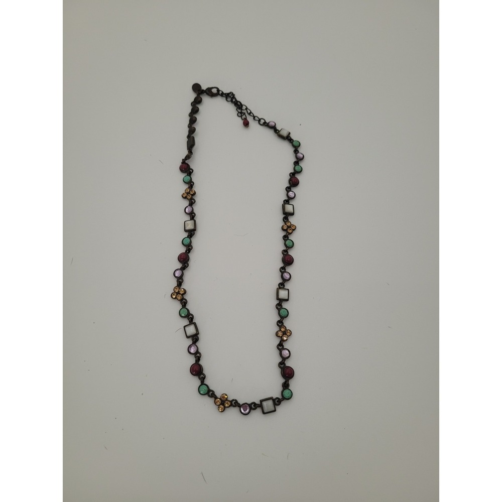 Lia Sophia Brass Fashion Necklace With Multi Colored Stones